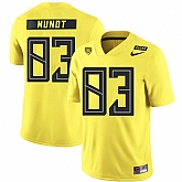 Oregon Ducks 83 Johnny Mundt Yellow Nike College Football Jersey Dzhi,baseball caps,new era cap wholesale,wholesale hats